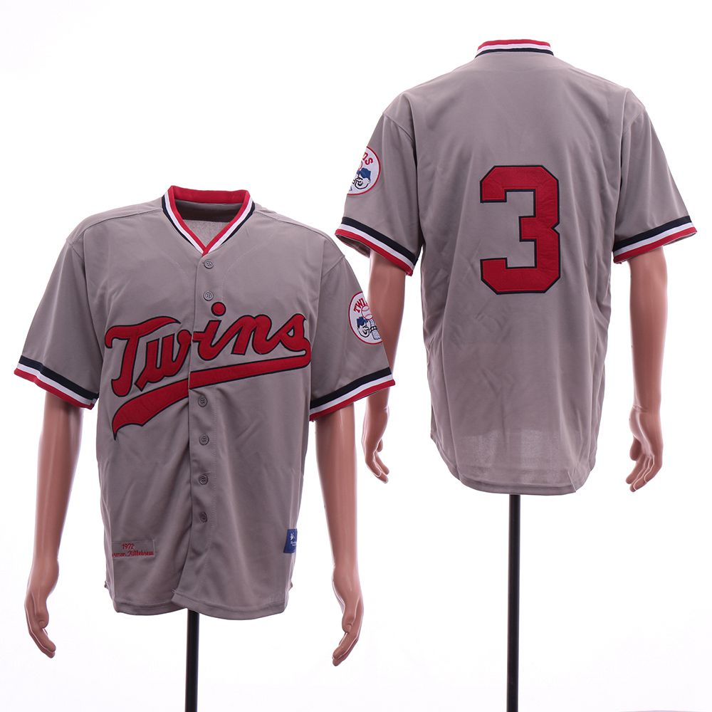 Men MLB Minnesota Twins #3 Killebrew Grey Throwback Jerseys->minnesota twins->MLB Jersey